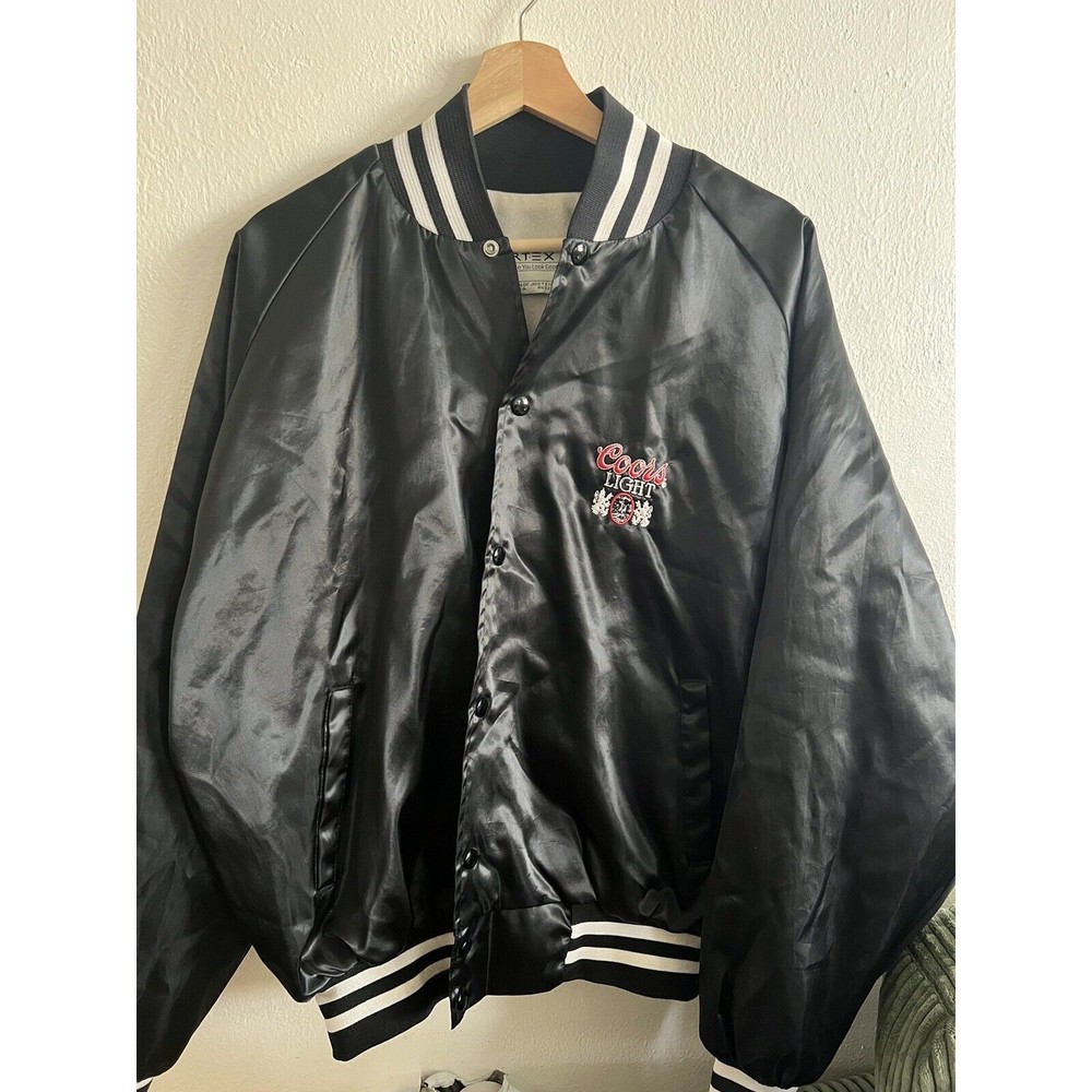 Vtg Coors Light Satin Bomber Jacket size XXL